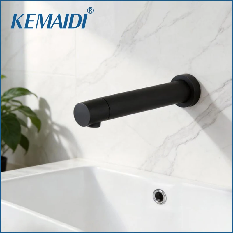 

Автоматический бесконтактный смеситель KEMAIDI черного цвета для ванной комнаты, сенсорный, для холодной и горячей воды, из цельной латуни, для раковины, серый