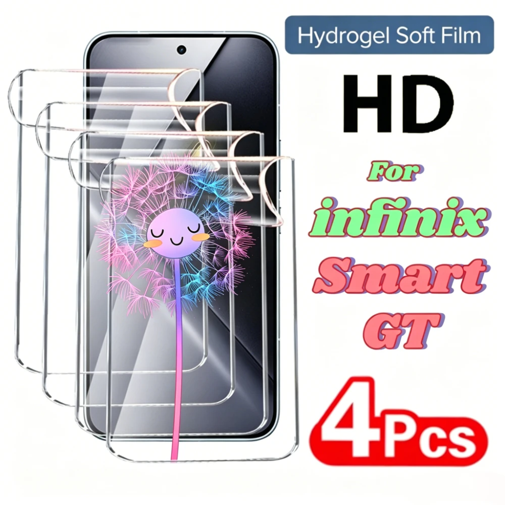 

4 Pieces Hydrogel Films for infinix 20 10 9 8 7 6 HD 10 8 7 6 Plus Series Soft Protectivel Films For infinix GT 10 50 30 20 Pro