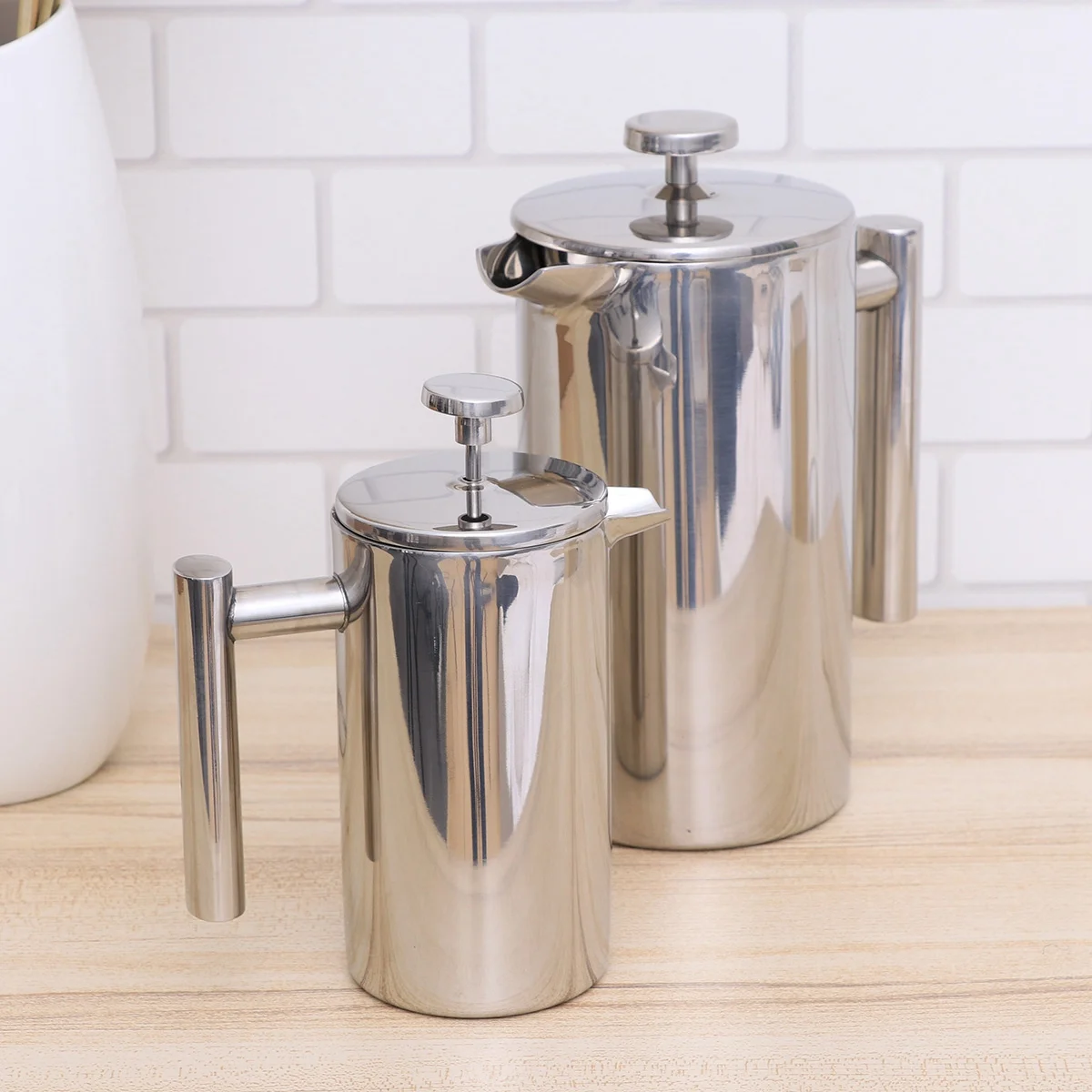 

1000Ml Stainless Steel French Press Coffee Maker Modern Design Easy to Wash Filter Portable Tea Infuser for Camping Travel Heat