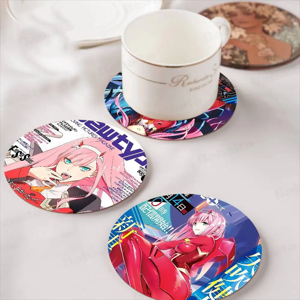 

Animation Z-Zero Two Coasters Suitable For Daily Family Gathering Decoration, Kitchen, Anti-slip Wooden Coasters