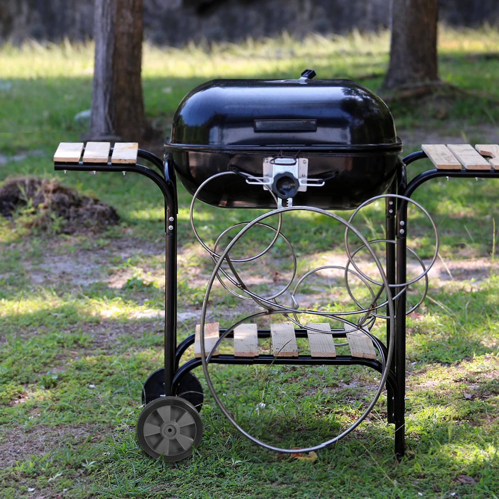 

1pcs BBQ Grill Stove Cart Heavy Duty Caster Replacement Outdoor Camping Picnic Appliances Stable Rotating Rubber Wheelbarrow