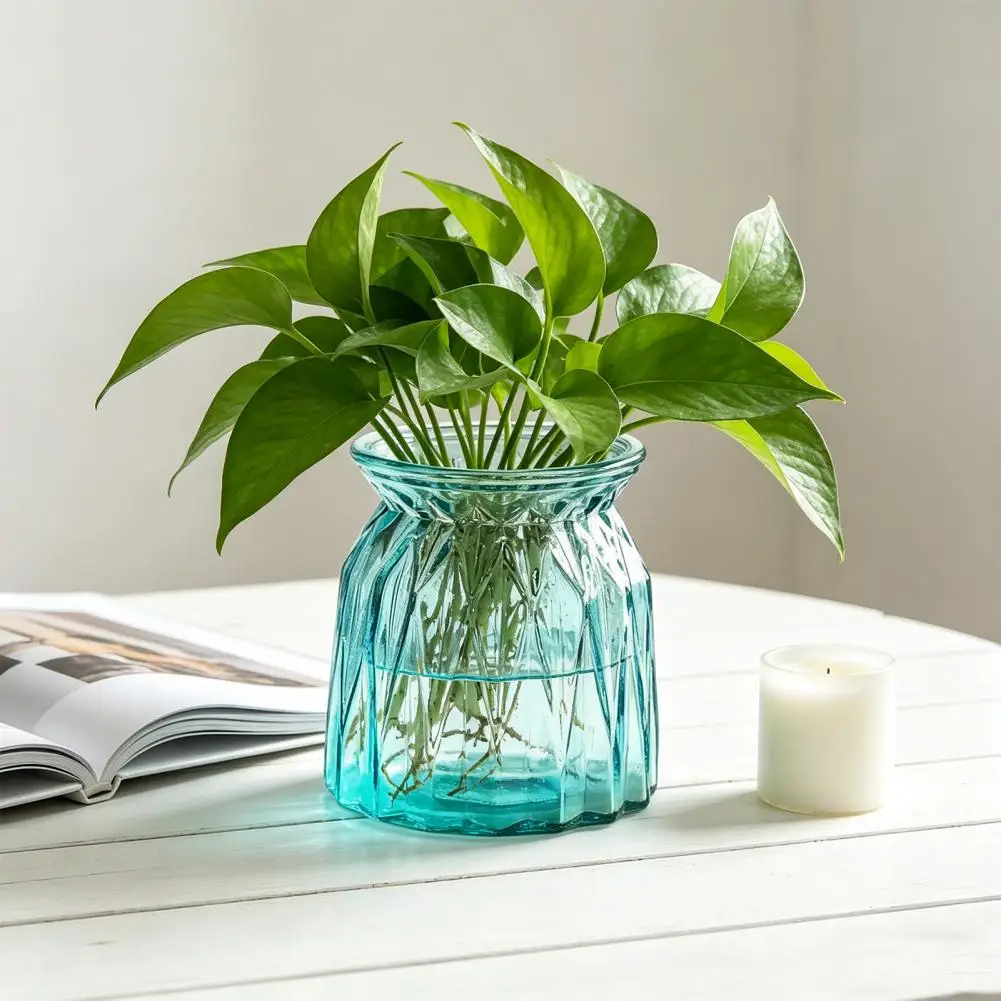 Table Centerpiece Vase Glass Bud Vase Small Clear Flower Vase for Centerpiece Vintage Decorative Vases for Wedding Party Baby Sh