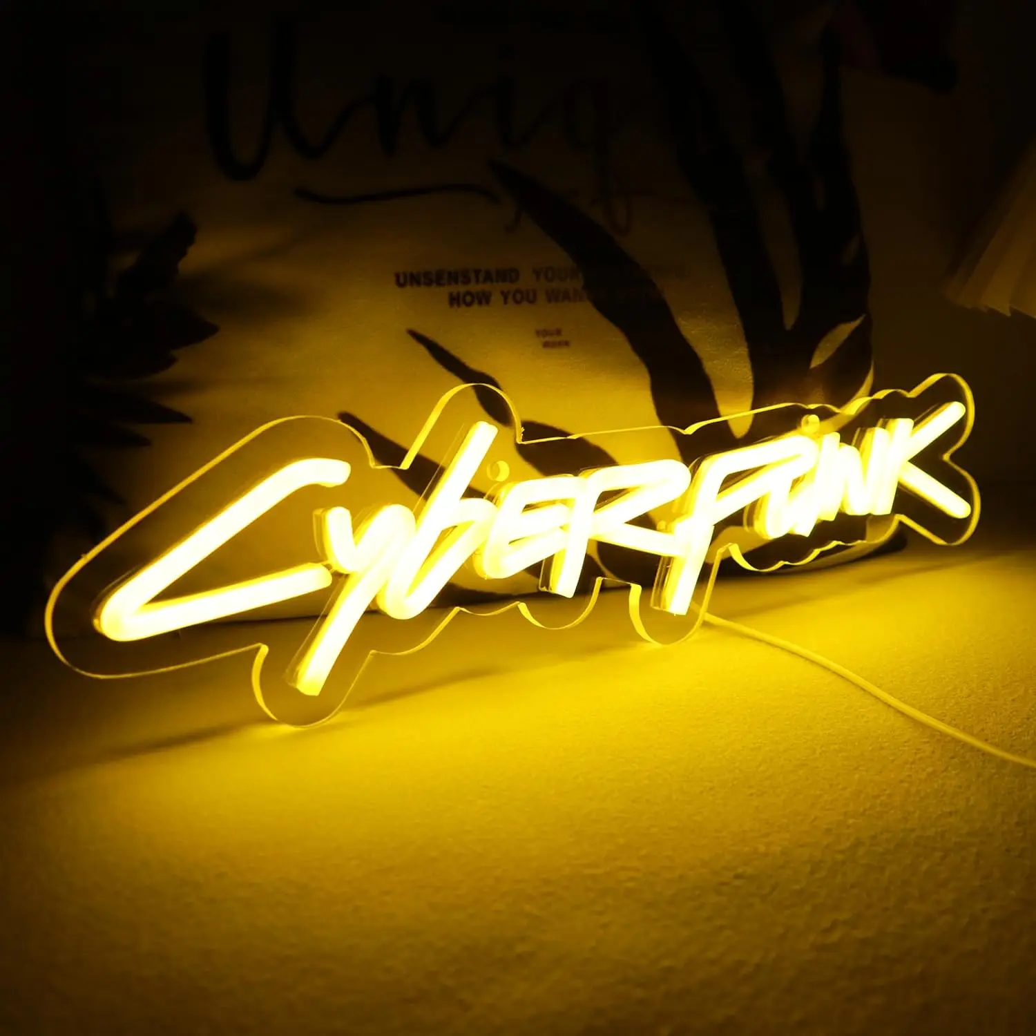 

Cyberpunk Neon Sign for Game Zone Decor,Shooting Games Led Lights for Gaming Room Internet Bar or Bedroom Decoration.USB Powered