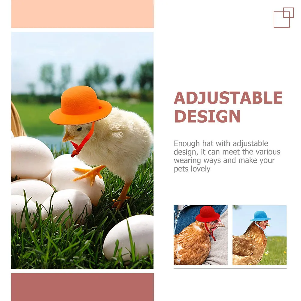 

8Pcs Decorative Pet Chicken Hats Safe Comfortable Material for Various Wearing Ways Chicken Hat Decorative Snake Hat