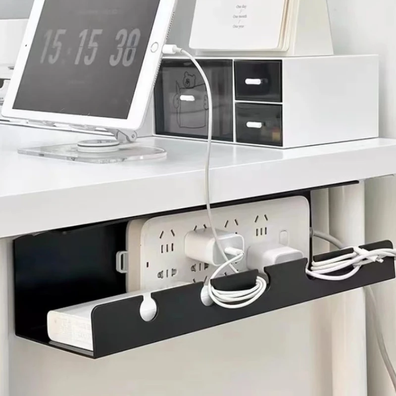 

Under Desk Cable Management Cable Tray Under Desk With Clamp Power Strip Cord Holder No Drilling Sturdy Spacious Supplies