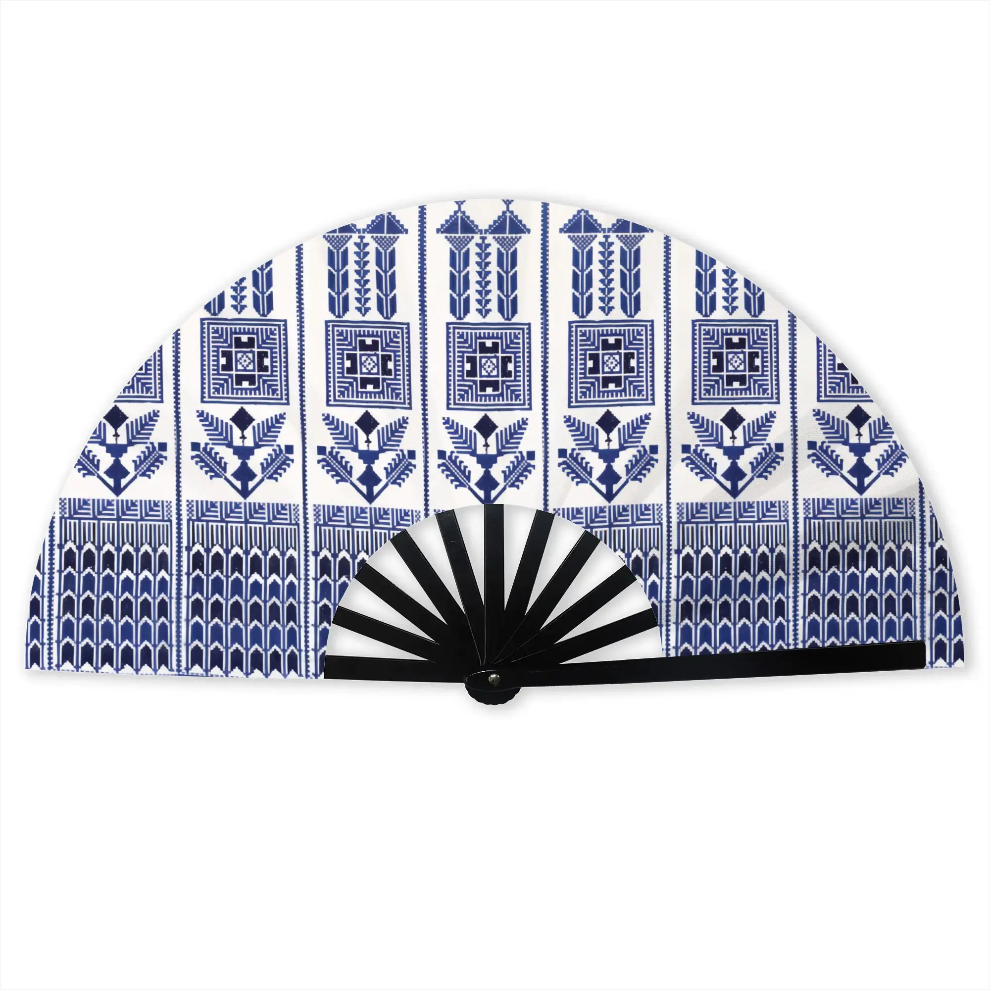 Palestine Embroidery Palestinian Tatreez Hand Fan  Gift Party Cross Stitch Folk Art Durable Folding Fans Novelty Bulk Pack Fan