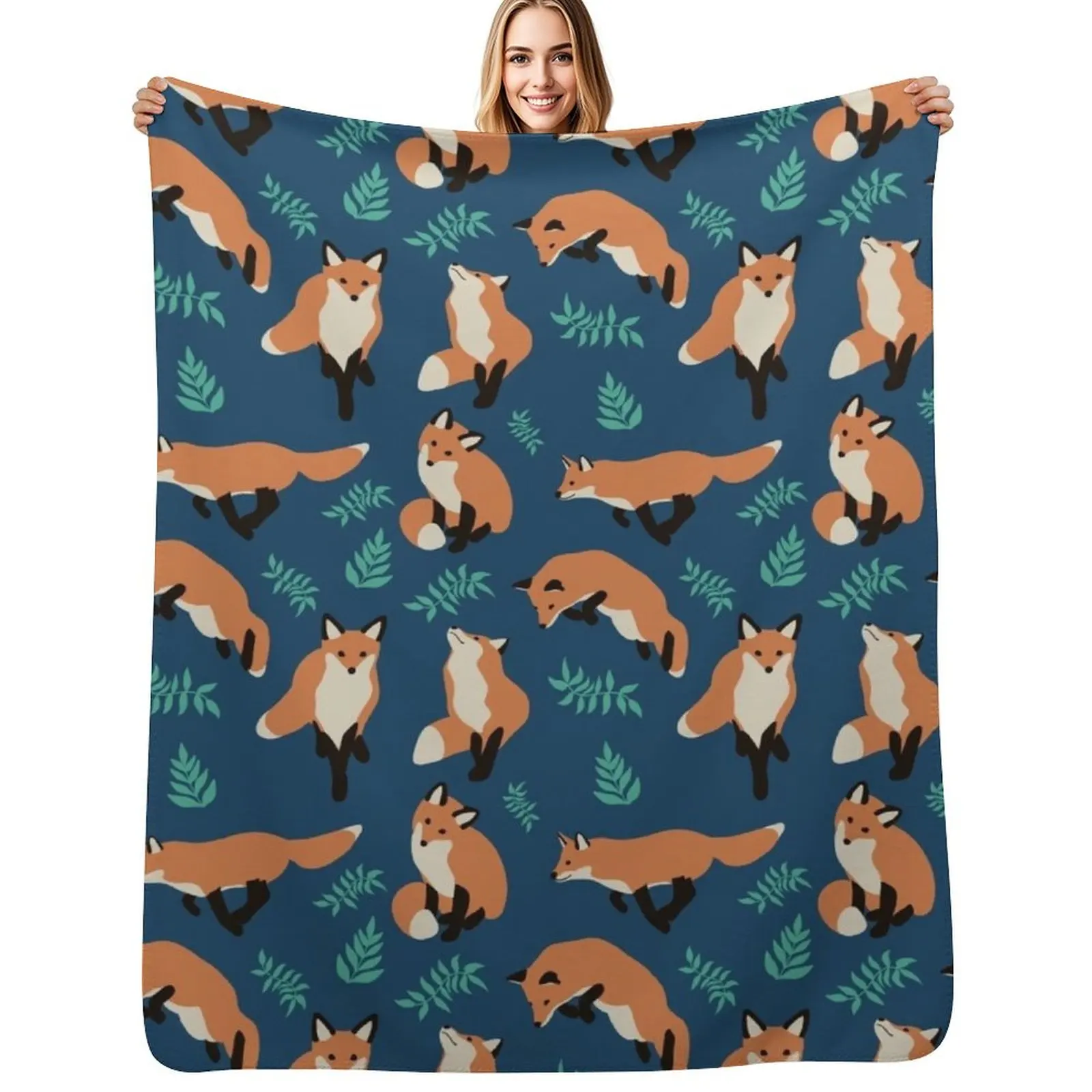 Fox style Throw Blanket Custom Shaggy Bed warm winter Soft Plaid Giant Sofa Blankets