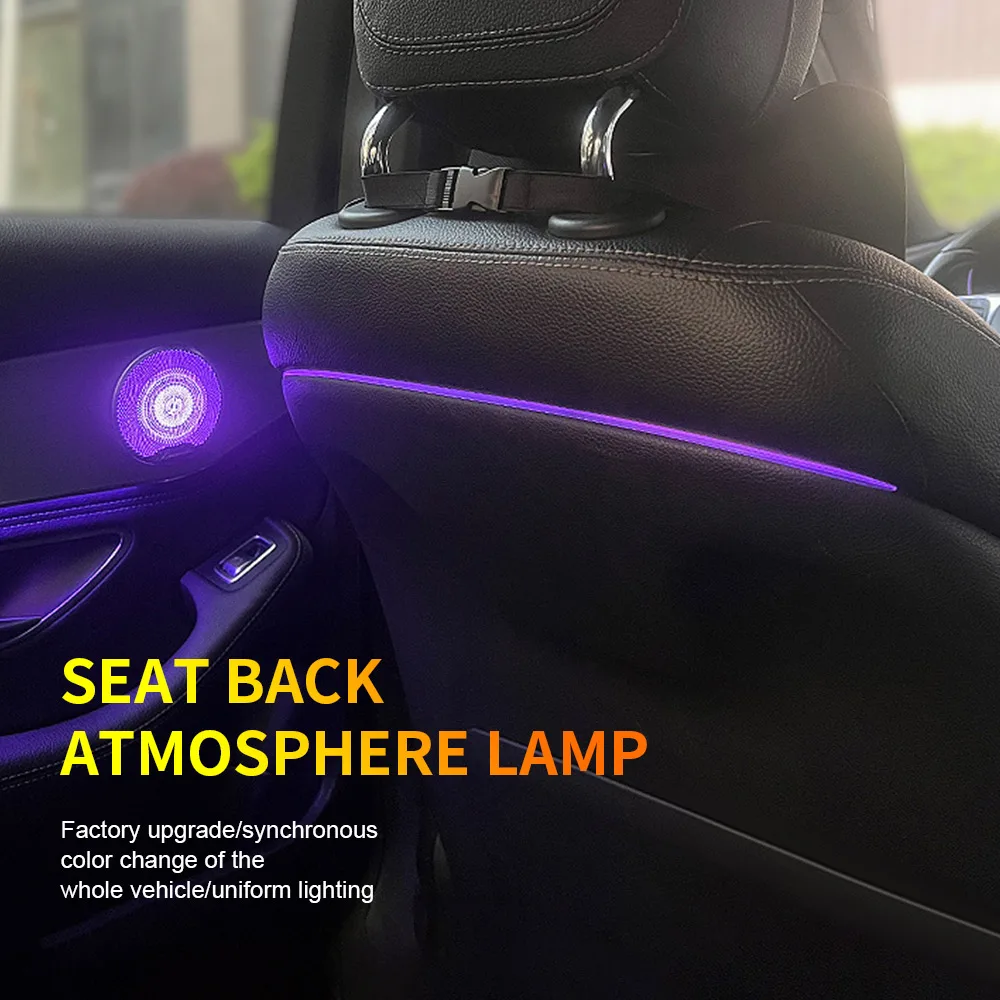 For Mercedes-Benz W205 GLC X253 LED Ambient Light C-Class 3 Color Seat Back LED Atmosphere Lamp Copilot Panel LED Decoration Kit