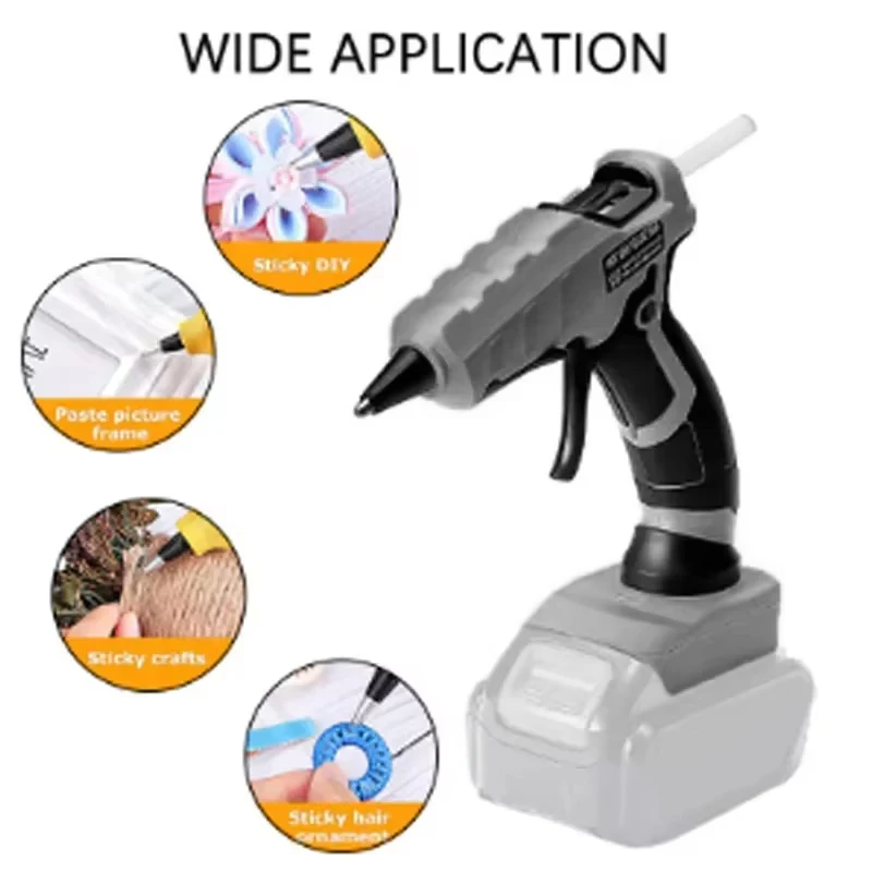 50W Cordless Hot Melt Glue Gun For Makita/DEWALT/Milwaukee 18V Battery Electric Repair Tool With 20pc 7mm Glue Sticks