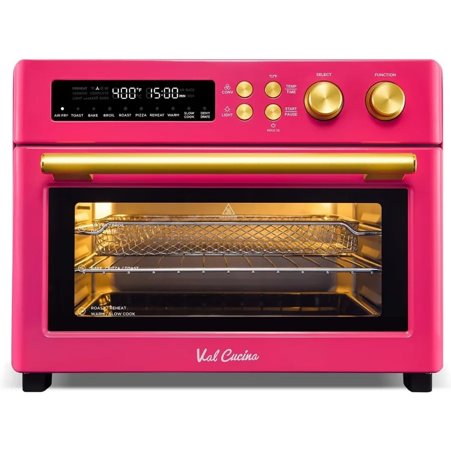 

Limited Edition Happy Pink Infrared Heating Air Fryer Toaster Oven Extra Large Countertop Convection Oven 10-in-1 Combo for Hom