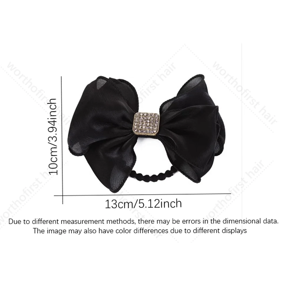 Hair Rope for Women Bow  Ribbon Pretty Hair  Hairbands Fashion Rhinestones Hair Accessories Eugen yarn headband