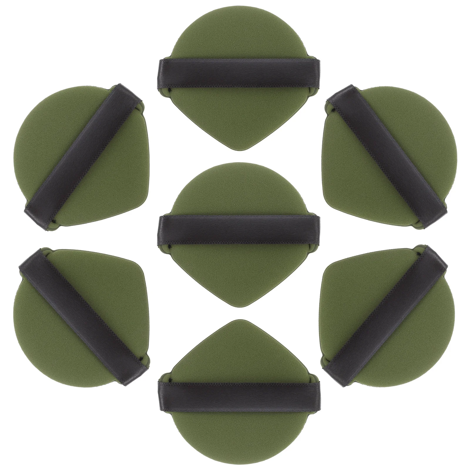 7 個両面パウダーファンデーションスポンジウェットドライ使用メイクアップツールルースフェイスパウダー