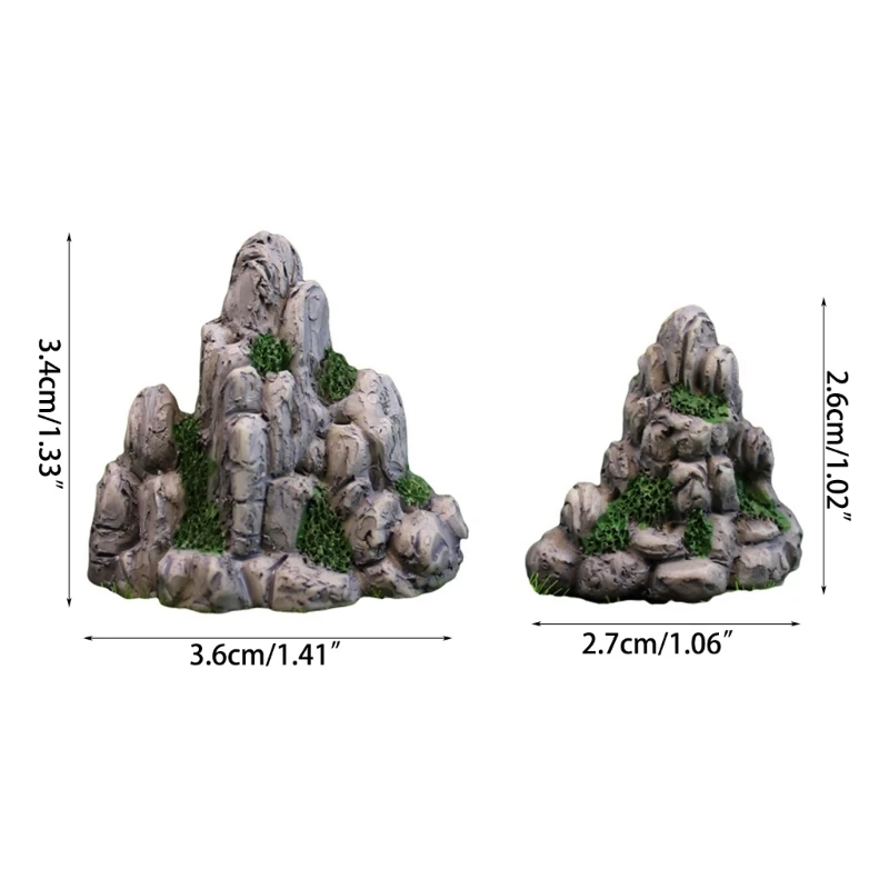 พิพิธภัณฑ์สัตว์น้ำ Micro Landscape เรซิ่นหัตถกรรม RockHills Fishtanks ใต้น้ำ Decors Rock Figurine สำหรับ FairyGarden Dropsale