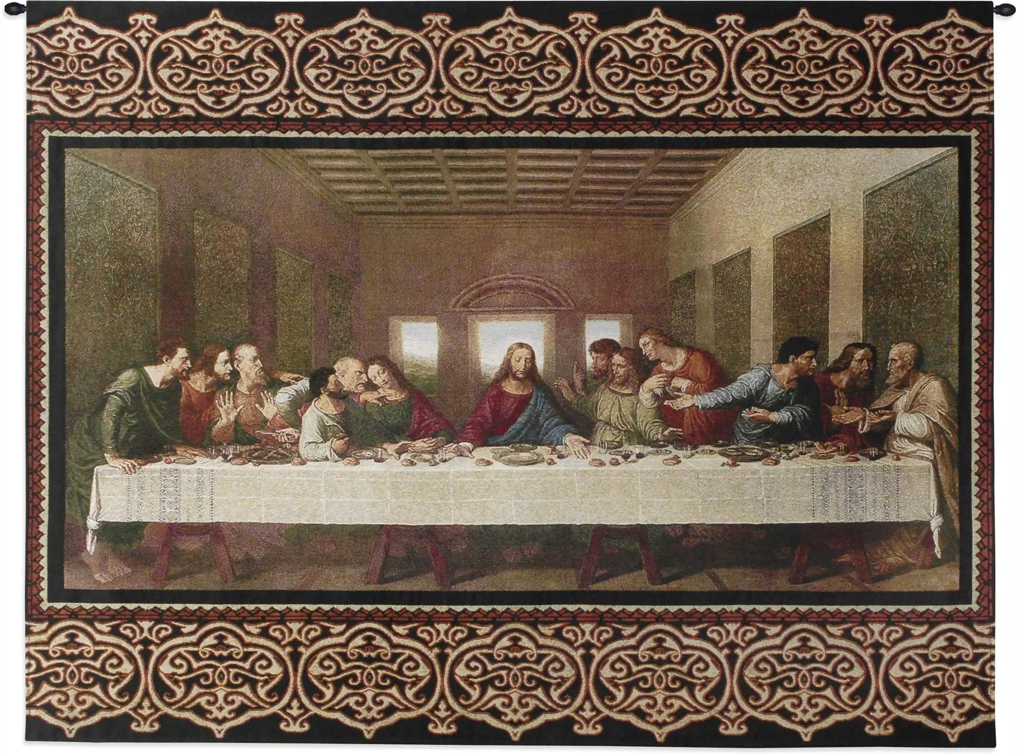 The Last Supper by Leonardo da Vinci | Woven Tapestry Wall Art Hanging | Religious Inspirational Jesus Last Supper