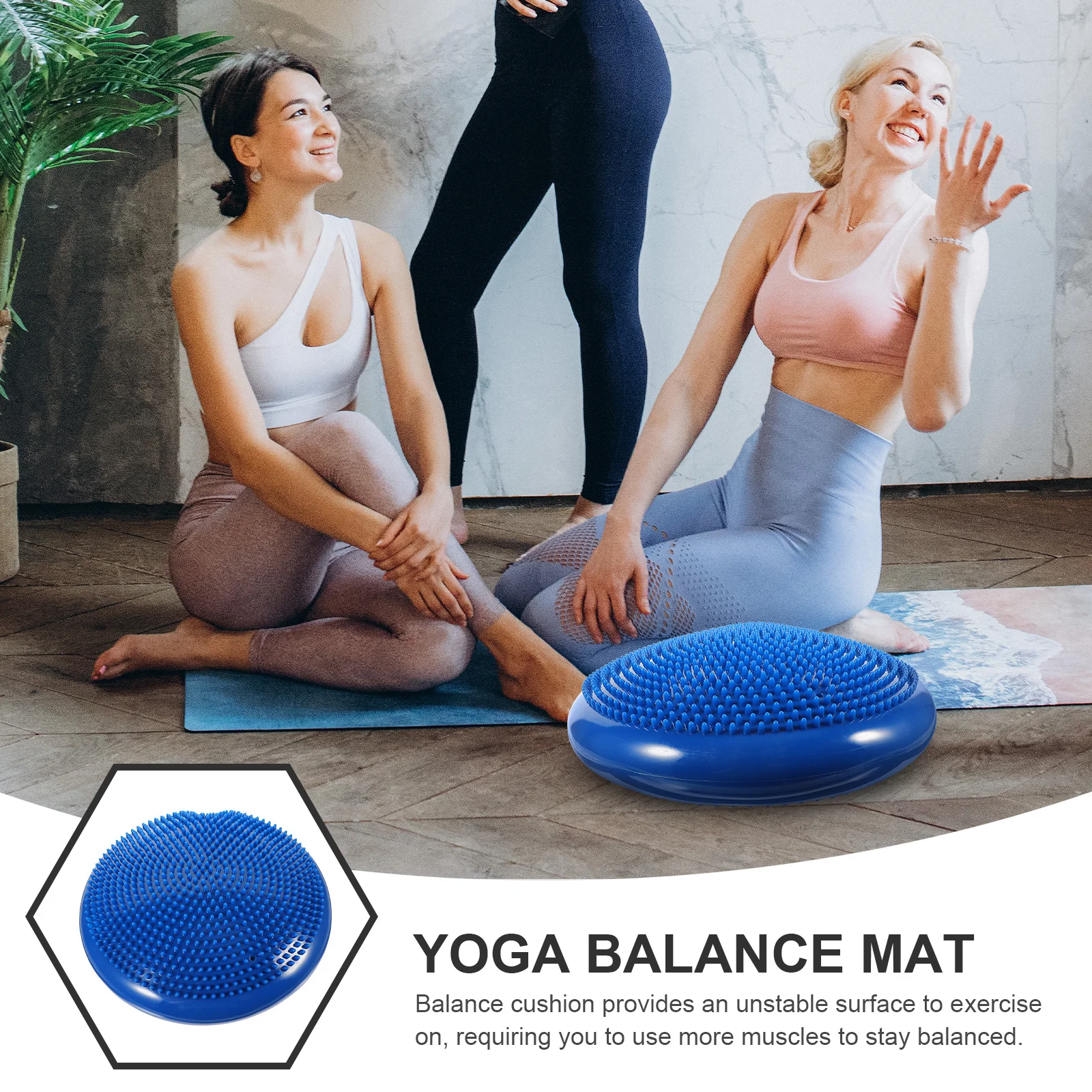 Подушка сиденья баланса, надутая 13-дюймовая устойчивая прочность сердечника диска, улучшение баланса, синяя качающаяся подушка