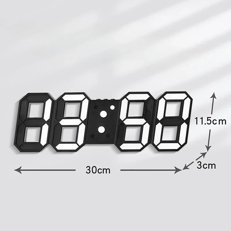 

3D remote control wall clock creative black face LED electronic wall clock can be hung Crick wall clock Korean wall clock 0720