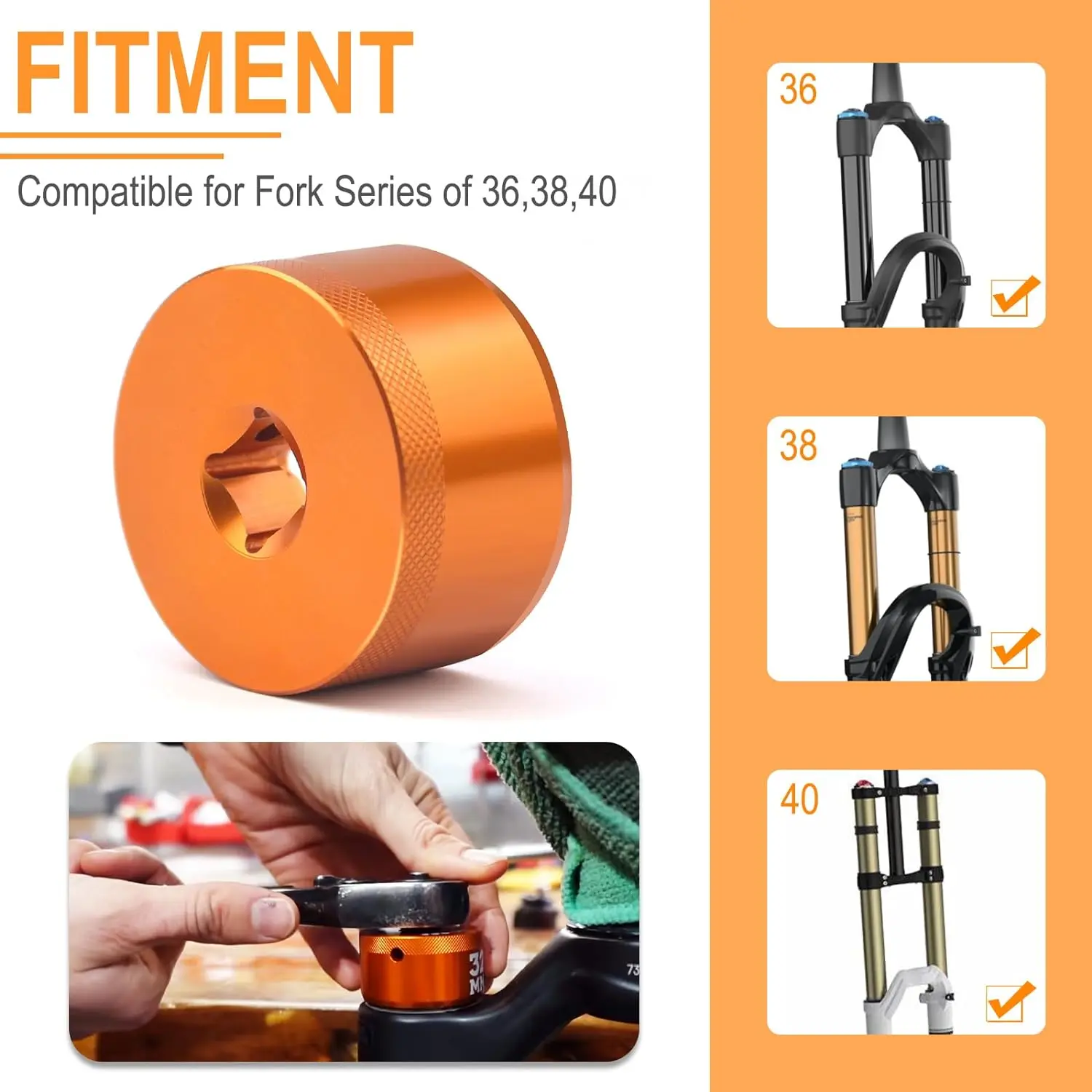 32mm Bike Fork Topcap Socket Tool Compatible for Fox Fork Series of 36,38,40 Use for 3/8