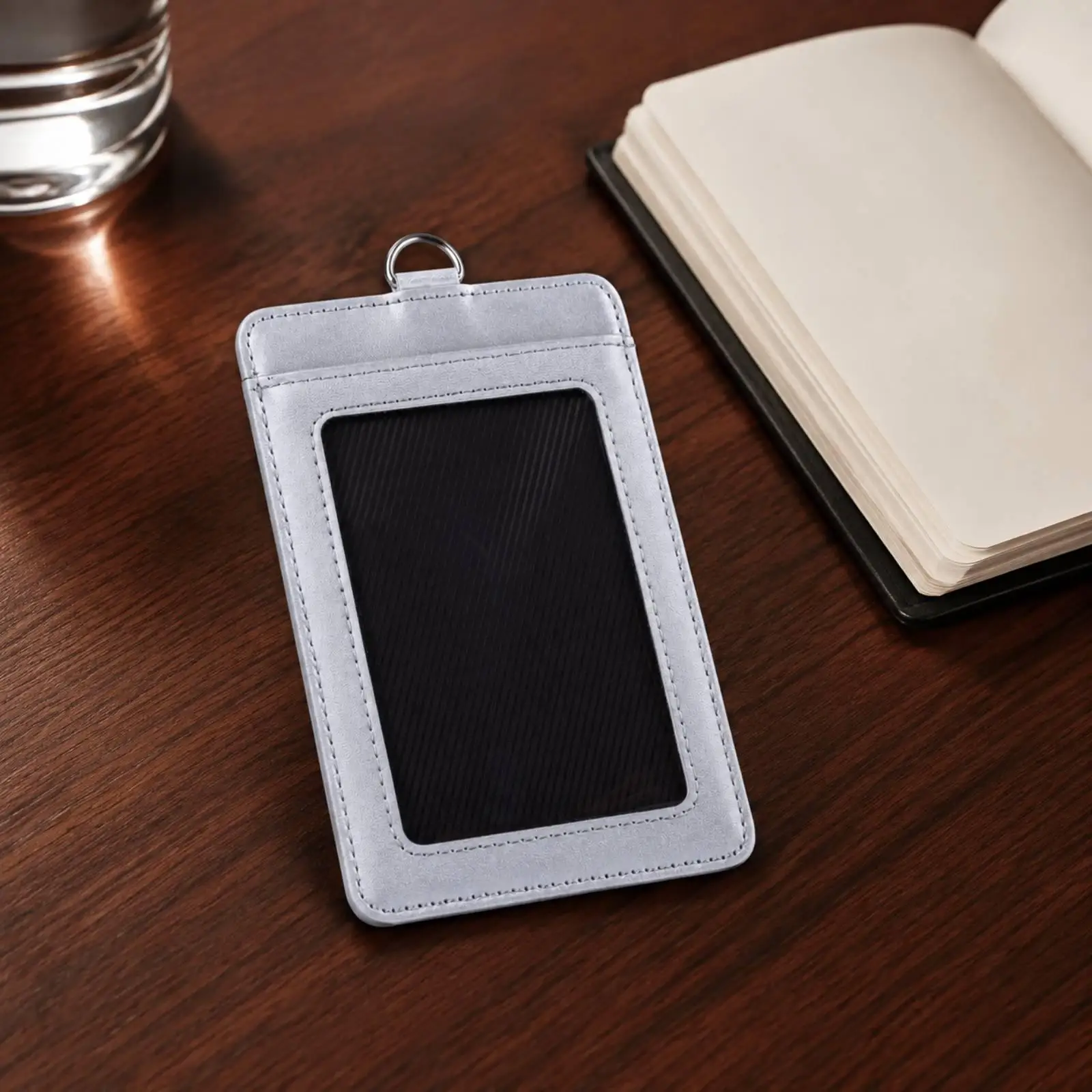 Vertical Pin Holder with Metal Loop Transparent Identification Card Holder with Clear Window for Conferences, Commerce Shows,