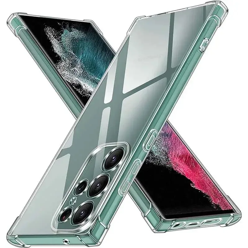 Shockproof Clear Silicone Soft Back Case For Samsung Galaxy S25Edge S24 S23 S22 Ultra Plus S24FE S23FE Phone Cases Covers