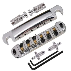 Roller Saddle Tune O Matic Bridge Tailpiece with Studs for Bridge Style Electric Guitar Replacement Accessories