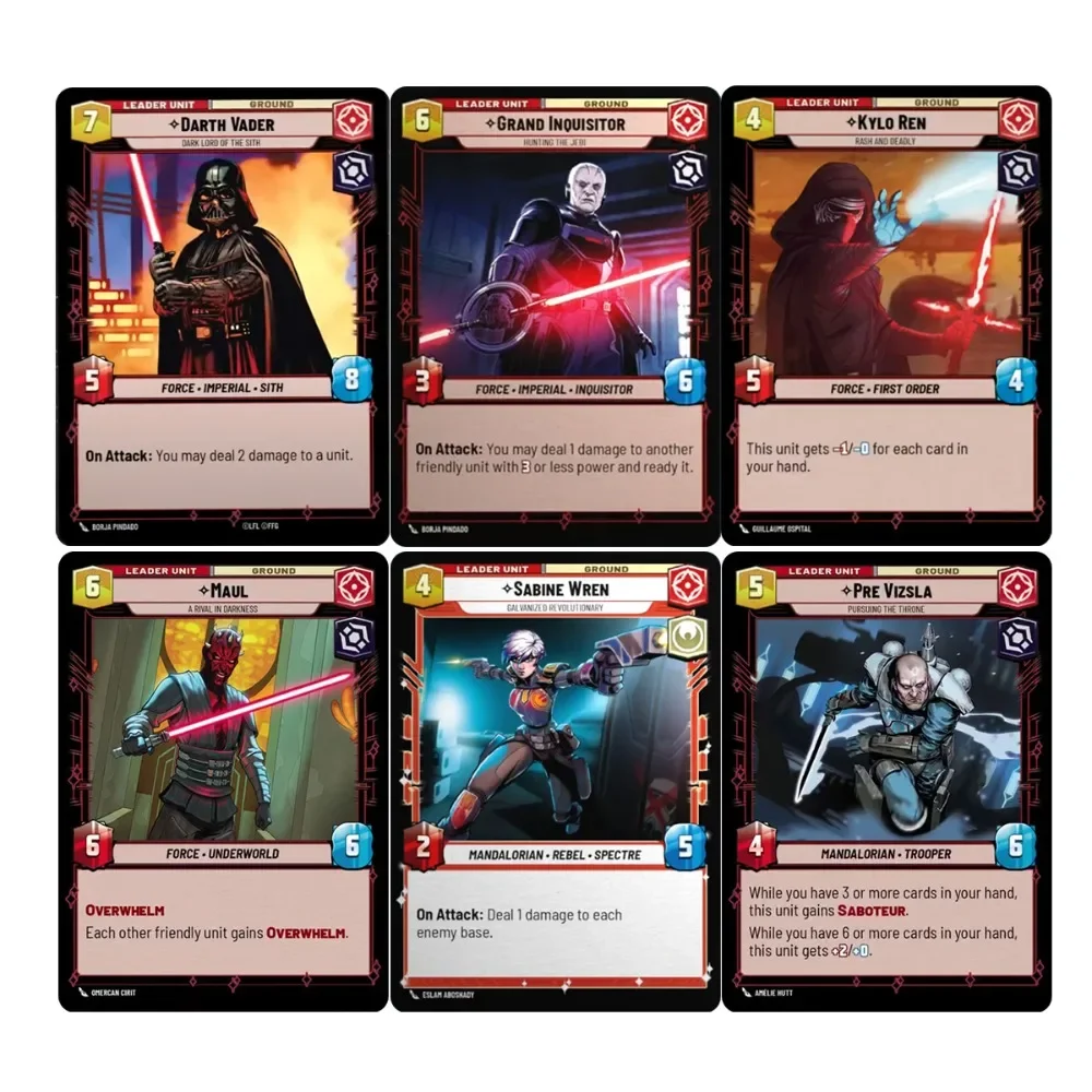 Custom Hot Decks Star Wars Unlimited Cards Twilight of The Republic Card Type : Leader Aggression  Booster Game Collection Cards