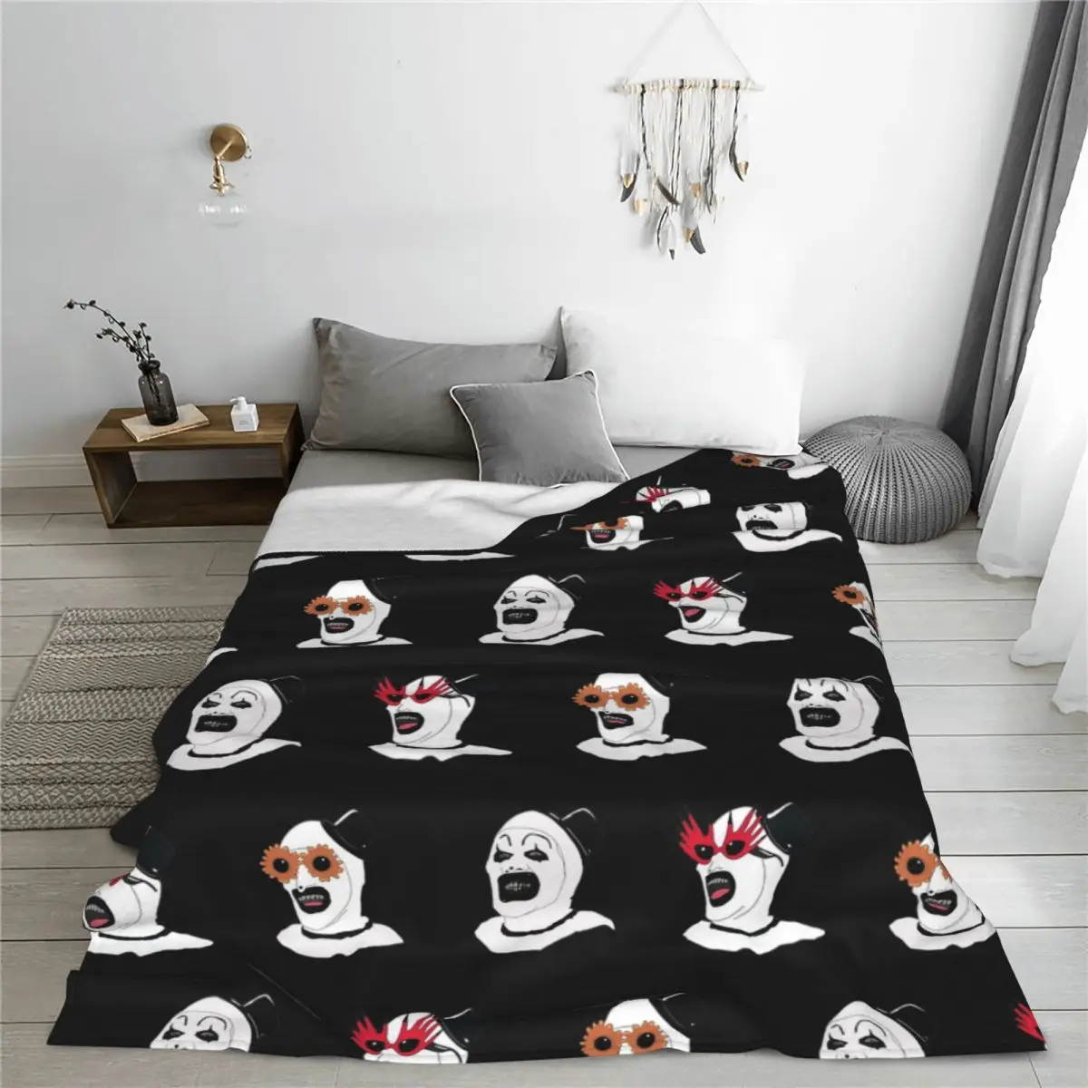 The Terrifier Art The Clown Blanket Coral Fleece Plush Summer Lightweight Thin Throw Blankets for Sofa Bedroom Bedspread