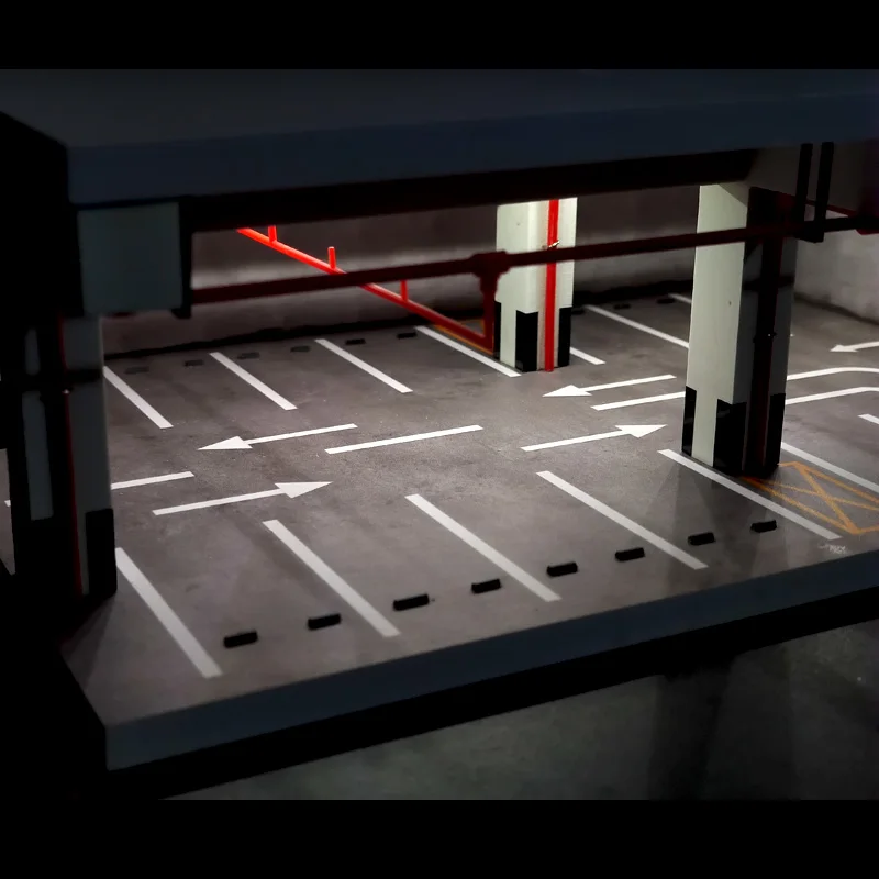 1/64 Underground Parking Lot Model Basement Scene Alloy Car Storage Placement Photo Box