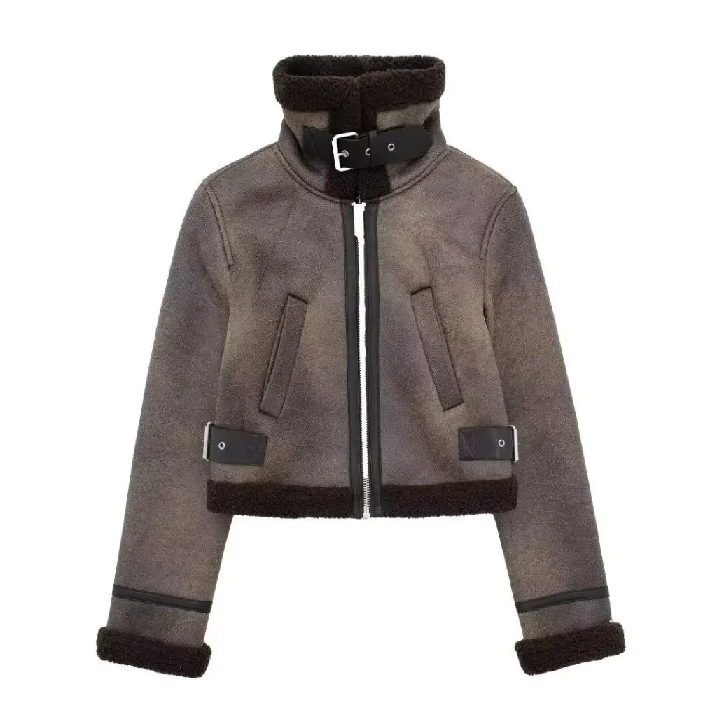 

Women's Retro Locomotive Sewing Jacket Double-Sided Autumn New Fashion by Wholesale
