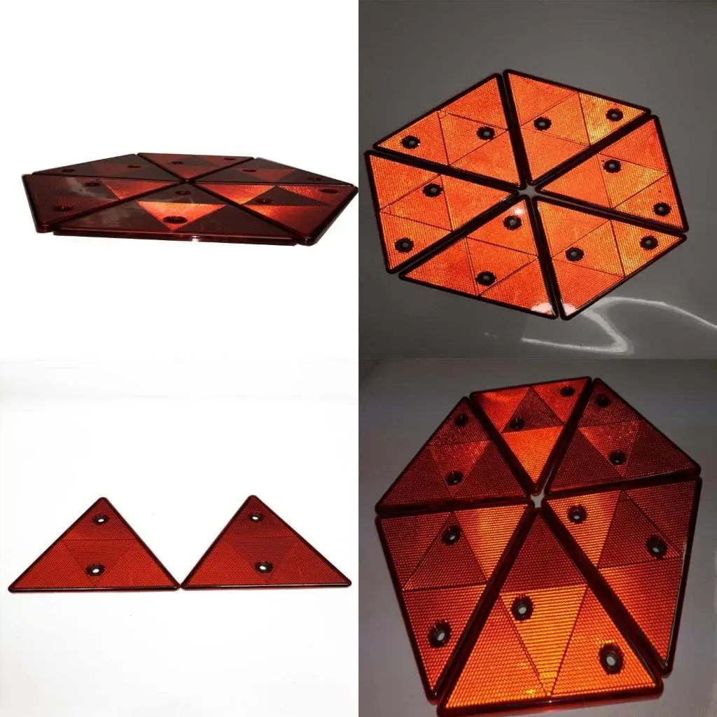 J0MA Red Trailer Triangular Reflector Reflective Triangles for Gate Posts Bus Carav