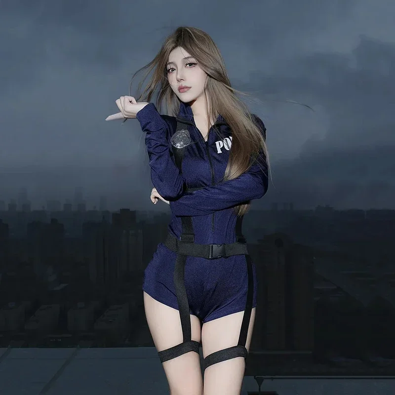 Sexy Cosplay Costumes Hot Rabbit Police Woman Jumpsuit Halloween Costume For Women Tempting Uniform Seductive Performance Cloth