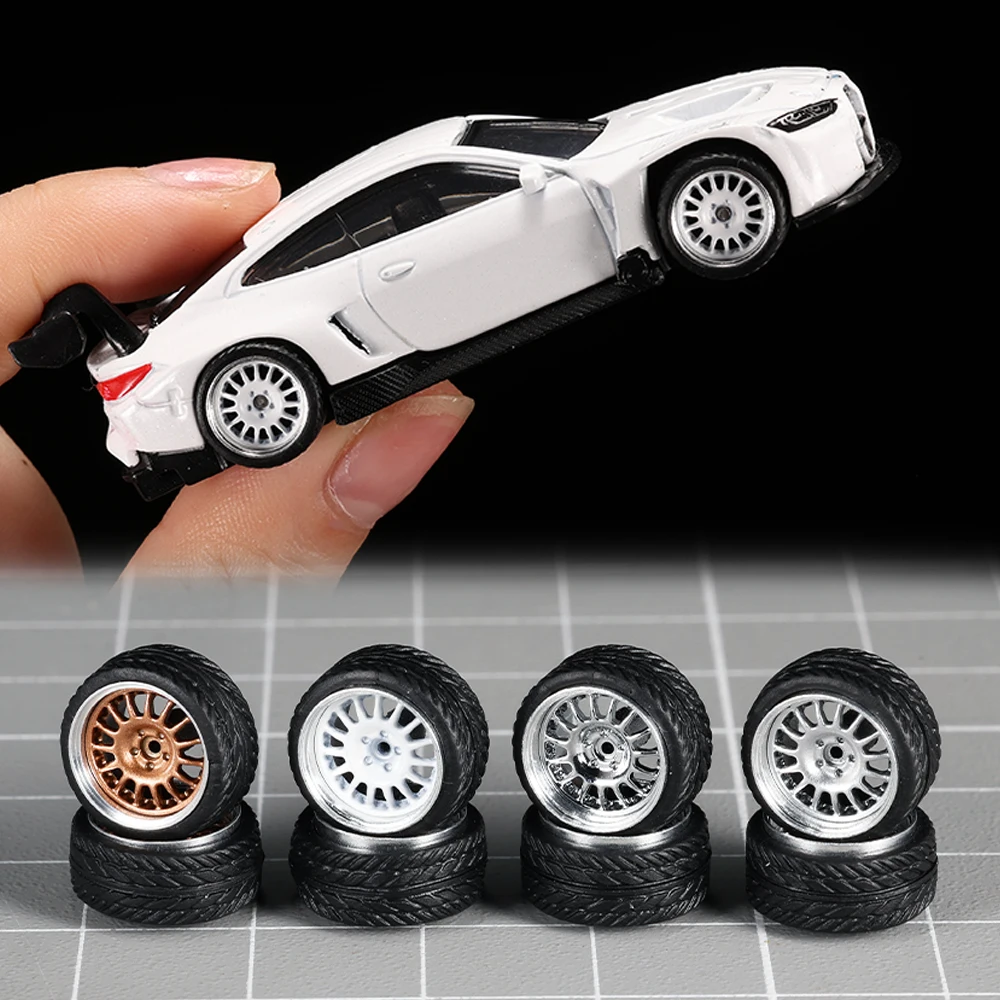 1/64 Modellauto-Räder 4er-Set - 11mm Durchmesser ABS-Gummireifen mit Bremsscheibe - Upgrade-Teile für Tomica Diecast-Fahrzeuge – Detail 38