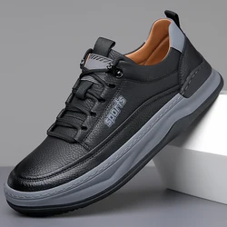 Fashion New Men's Genuine Leather Casual Shoes High-quality Sports Shoes Minimalist Men's Oxford Shoes Thick Soles Free Delivery