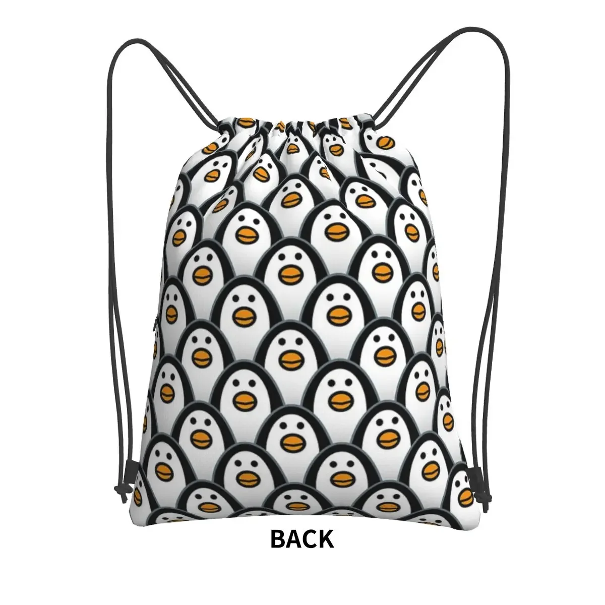 Staring Hypnotic Penguins - Pattern Portable Backpacks Drawstring Bag Drawstring Bundle Pocket Shoes Bags For School Students