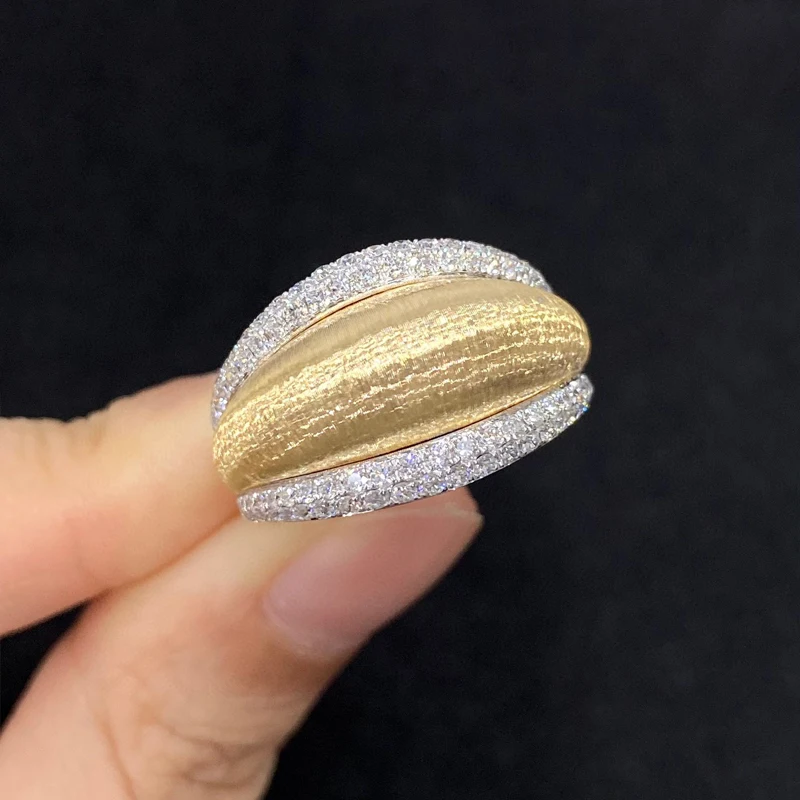 Kazuo Vintage Sieraden 18K Geel Gouden Sieraden Sets Echte Diamanten Mode Blad Ring Voor Vrouwen Engagement Wedding Party