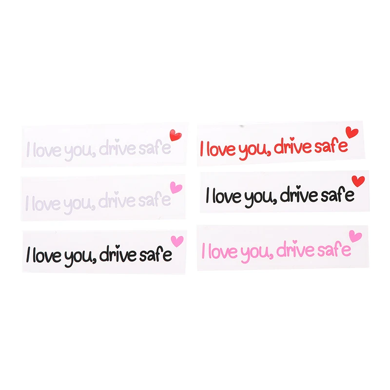 ملصقات مرآة السيارة "I Love You Drive Safe" ملصق أمان للتذكير المحنون على شكل قلب للنساء للسائقين ديكور داخلي للسيارة #4