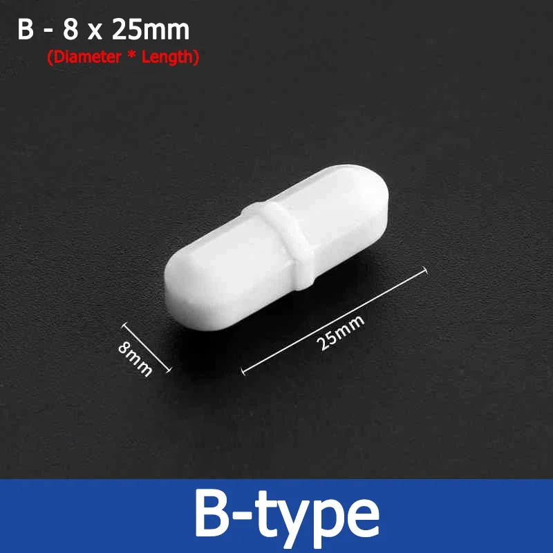 1-50pcs Type-B Dia 3-16mm Magnetic Stirrer Bar PTFE Magnetic Stirrer Mixer Stir No Burrs Laboratory Experiment Length 5-100mm