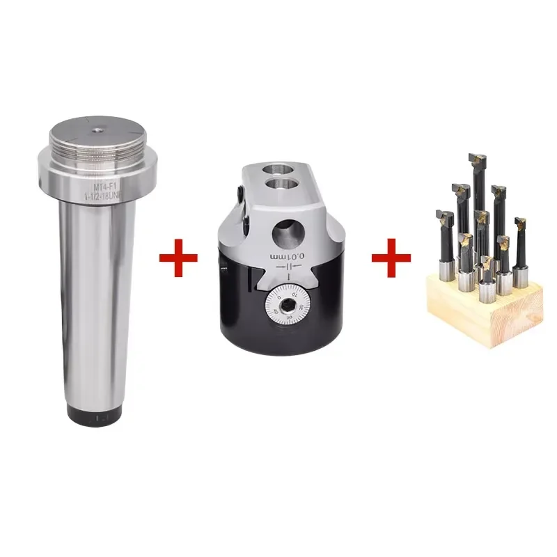 1set Rough Boring Tool 50mm Boring Head MT2 MT3 MT4 C20 C25 NT30 R8 Draw Bar 9pcs Cutter Rod For CNC Lathe Boring