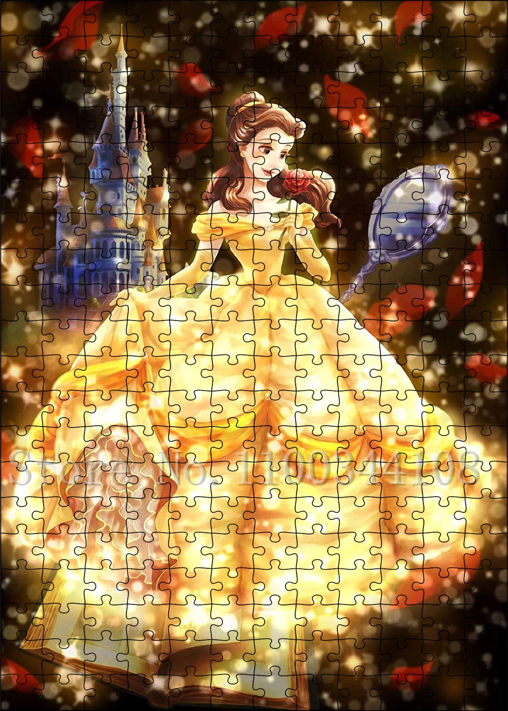 Disney Beauty and The Beast Puzzle Cartoon Movies Belle Princess Jigsaw Early Educational Montessori Toys for Children's