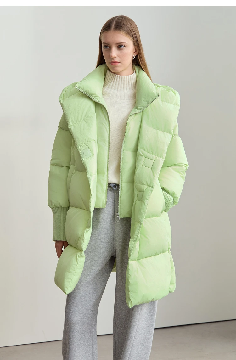 Amii 2026 Winter Warm New Women Down Jacket Cuffs Magnetic Buckle Zipper Hooded Fake Two-piece Thick Loose Long Coats 12444104
