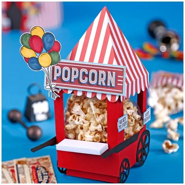 2024 New 3D The Popcorn Cart Cutting Dies Scrapbooking Decoration Accessories Paper Making Frame Card Craft