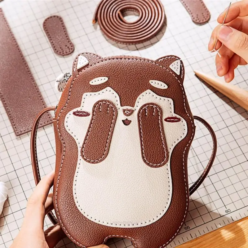 X5XA Practical Unisex Childrens Shoulder Bag Simple Hand Sewing Homemade Purse Making Accessories Birthday Gift