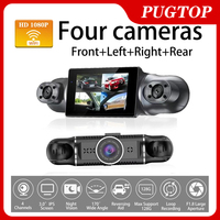 3 Inch WIFI Dash Cam 4 Channel On Screen Front Rear Left Right 4 Lenses 1080P Car DVR Video Recorder Night Vision Loop Recording