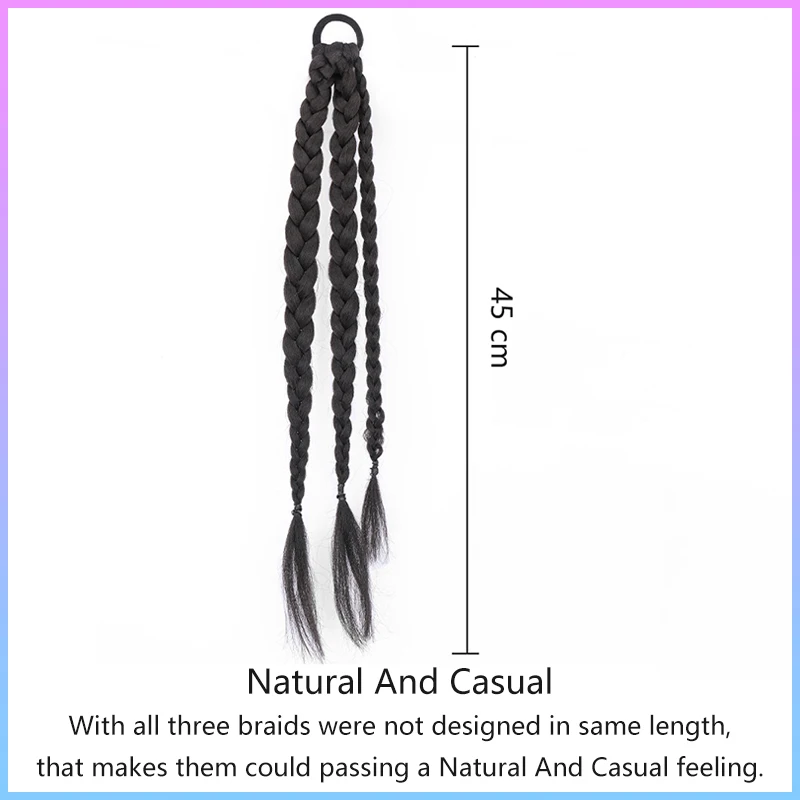 Boxing Braids Synthetic Summer HairPicecs Clip-on Hair Extensions for Women Braided Hairstyle Natural Hair Colors Ponytails