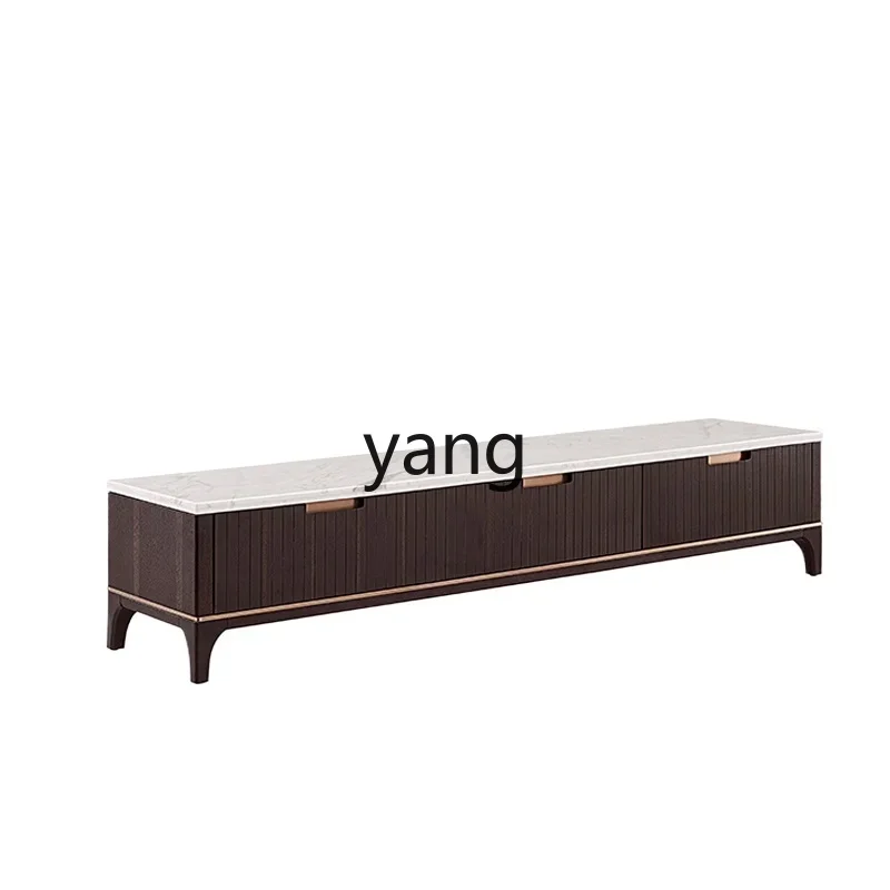 

Lmm solid wood marble coffee table TV cabinet combination modern simple living room household small apartment