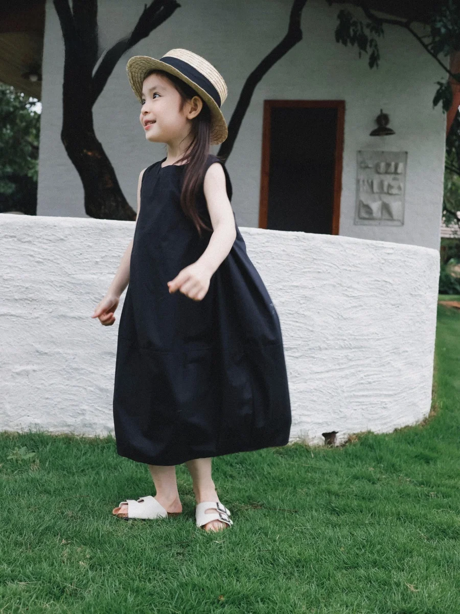 Soft Cotton Summer Dress for Girls Outdoor Loose Fitting Child's Clothing Pure Cotton Fabric Anti-Ball Packaging Basic Pack