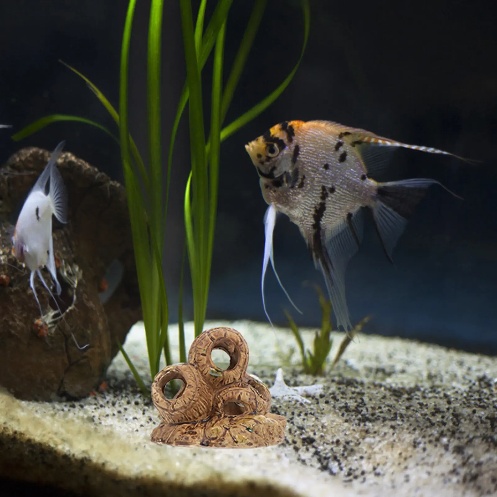 

Декоративное глиняное укрытие-пещера для рыбок, легкий аквариумный декор для маленьких рыб, имитация природного ландшафта для настольного аквариума