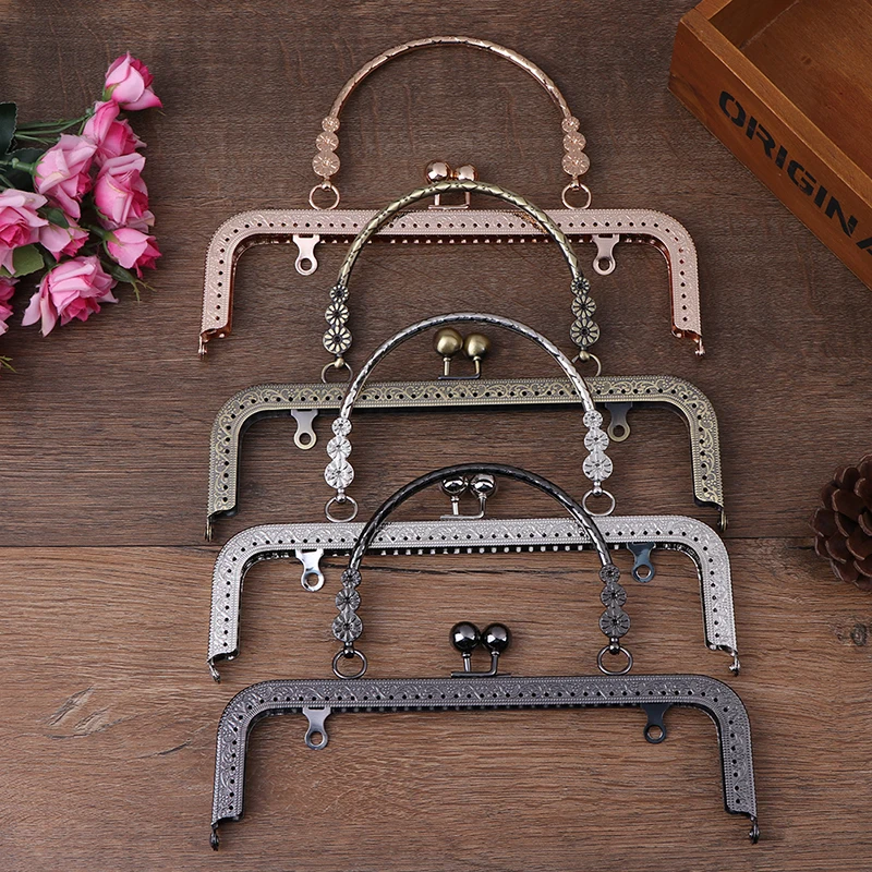 1PC Square Silver Purse Bag Metal Frame Kiss Clasp Lock Clip Bags Making DIY Craft Luggage Accessories