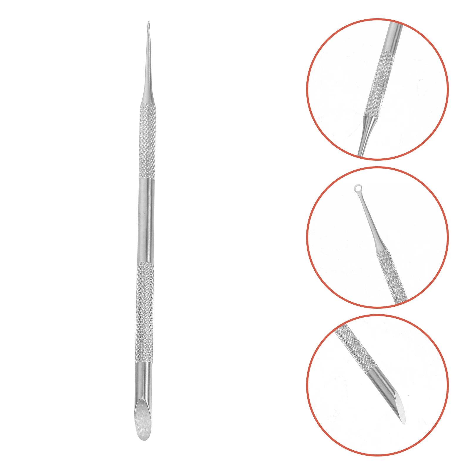 

Silver Dual Ended Cuticle Remover Cuticle Pusher Tool With Loop For Nail Care Dead Skin Removal Manicure Home And Salon Use