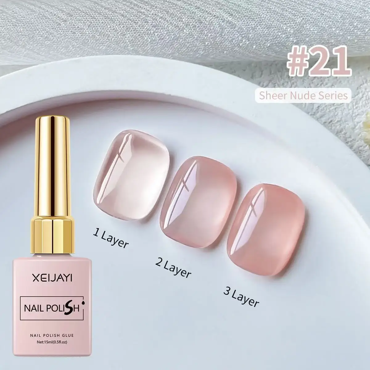 8 สีเจลเล็บชุด 15ml Stained Glass GEL สีชมพู,สีฟ้า,NUDE สีเล็บเจลสําหรับ UV โคมไฟเล็บสินค้า