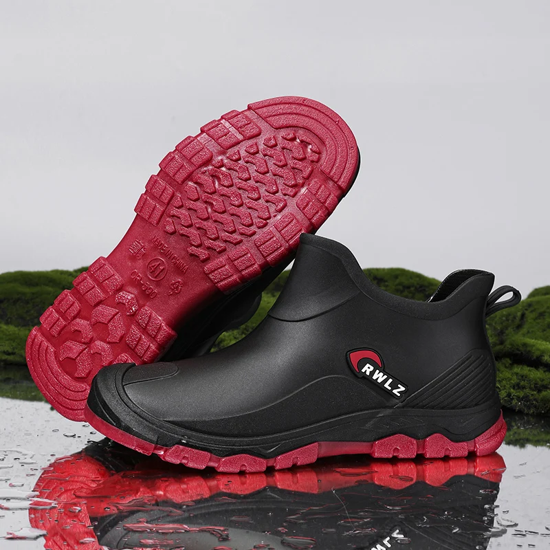 

Новые мужские водонепроницаемые, нескользящие и износостойкие короткие резиновые сапоги для рыбалки и работы на кухне 2026 года